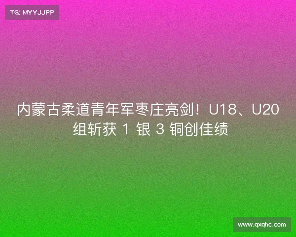 内蒙古柔道青年军枣庄亮剑！U18、U20 组斩获 1 银 3 铜创佳绩